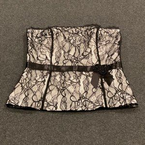 Ann Taylor Black & White Lace Corset